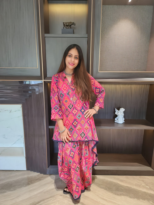 Pink Dhoti Skirt Dress